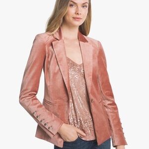 White House Black Market Velvet Blazer, Size 6, Winter Bloom